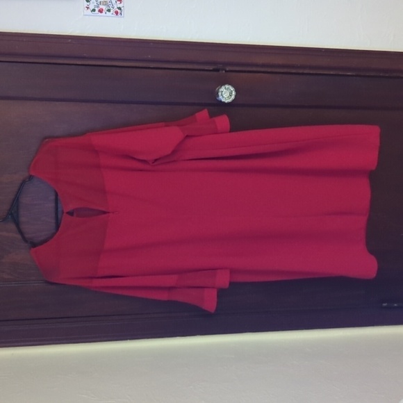 New with Tags Lane Bryant True Red 3/4 Bell Sleeve Sheath Dress Size 22 - Picture 4 of 7